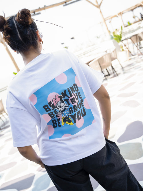 Women Mini Oversize Front and Back print Tshirt BON12088