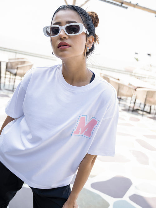 Women Mini Oversize Front and Back print Tshirt BON12088