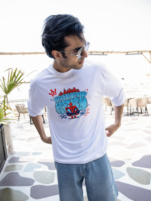 Mens Spiderman Oversize Front Print Tshirt BON12021