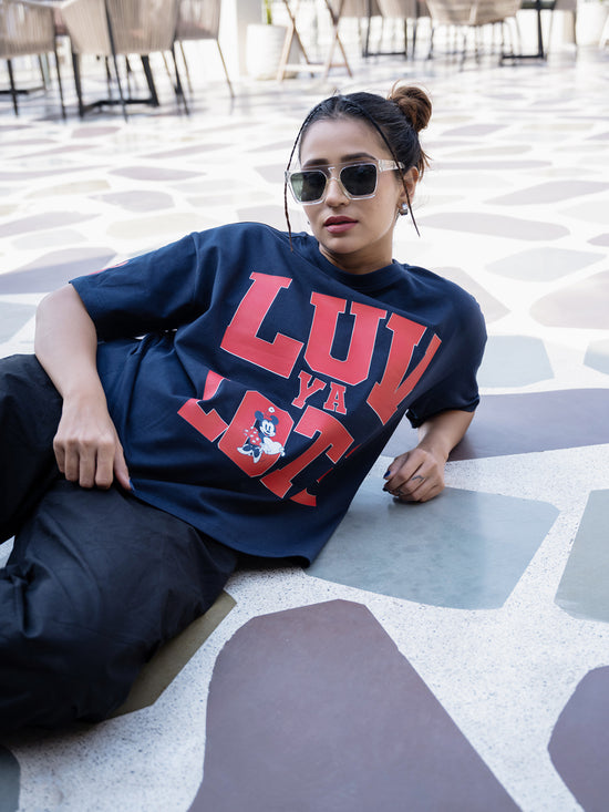 Women Mini Oversize Front Print Tshirt BON12092