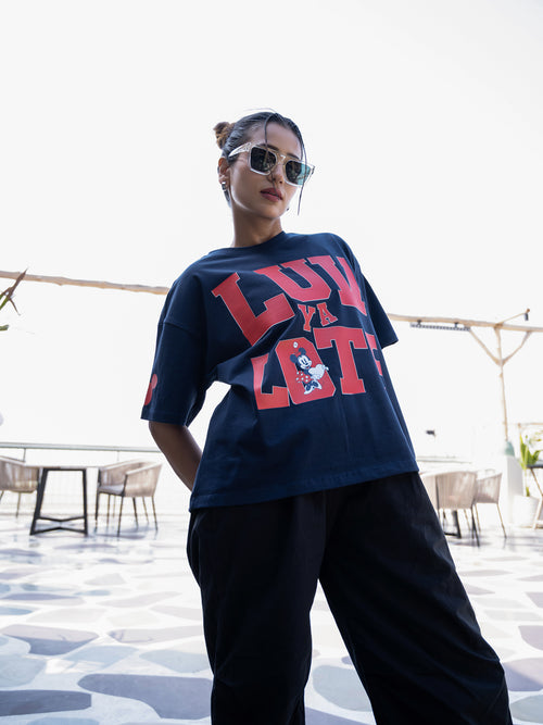 Women Mini Oversize Front Print Tshirt BON12092