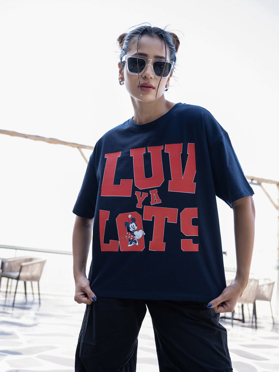 Women Mini Oversize Front Print Tshirt BON12092