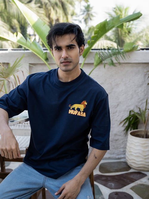 Mens Lion king Oversize - Front and back Print Tshirt BON12052