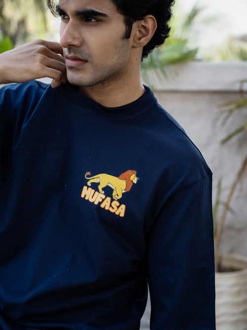 Mens Lion king Oversize - Front and back Print Tshirt BON12052