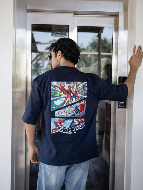 Mens Spiderman Oversize - Front and back Print Tshirt BON12054