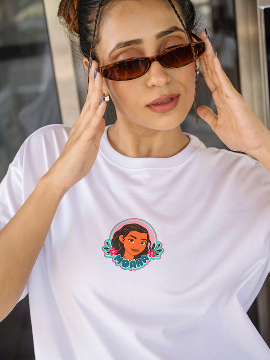 Women Moana Oversize Front and Back print Tshirt BON12083