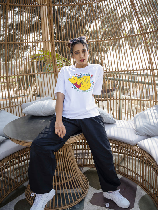 Women Pooh Oversize Front and Back print Tshirt BON12110