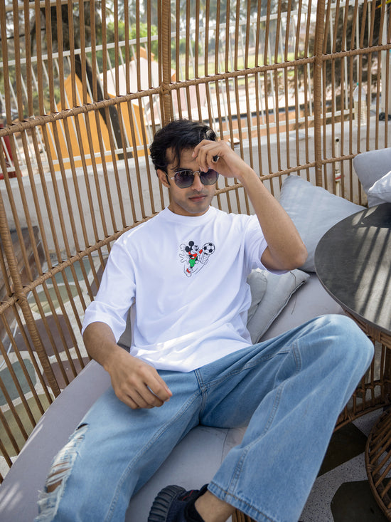 Mens Mickey Oversize Front Print Tshirt BON12028