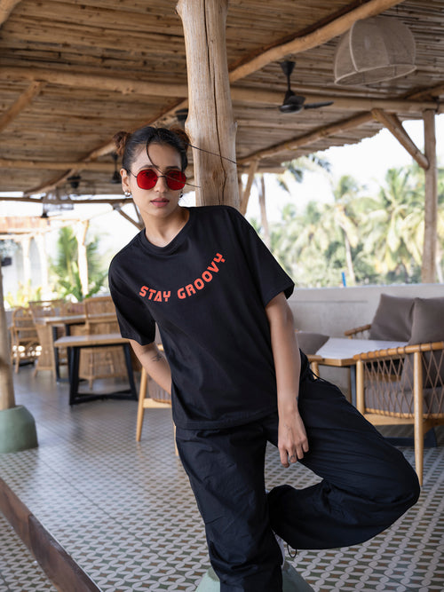 Women Generic Oversize Front and Back print Tshirt BON12137
