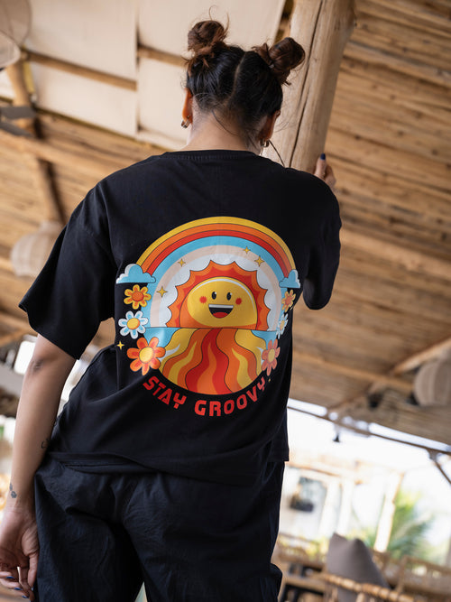 Women Generic Oversize Front and Back print Tshirt BON12137