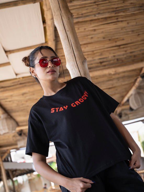 Women Generic Oversize Front and Back print Tshirt BON12137