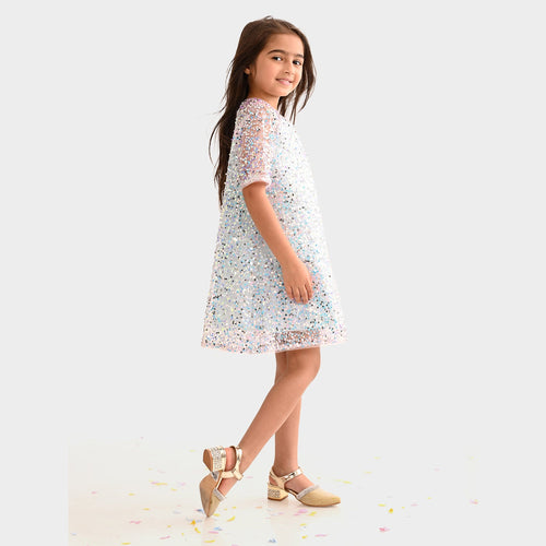 Girls White Party Dress