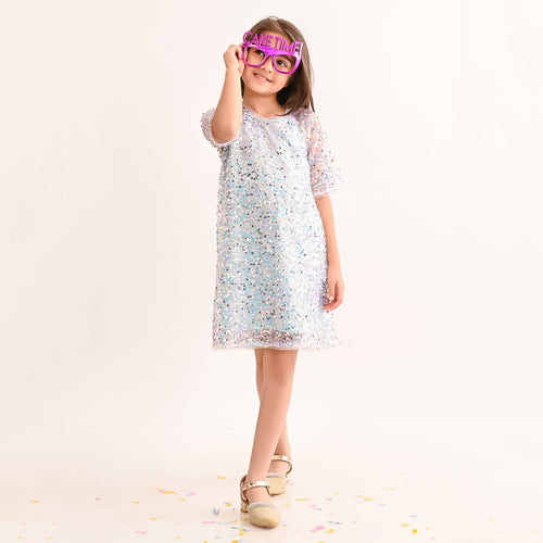 Girls White Party Dress