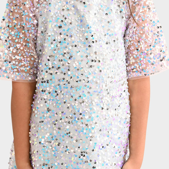 Girls White Party Dress