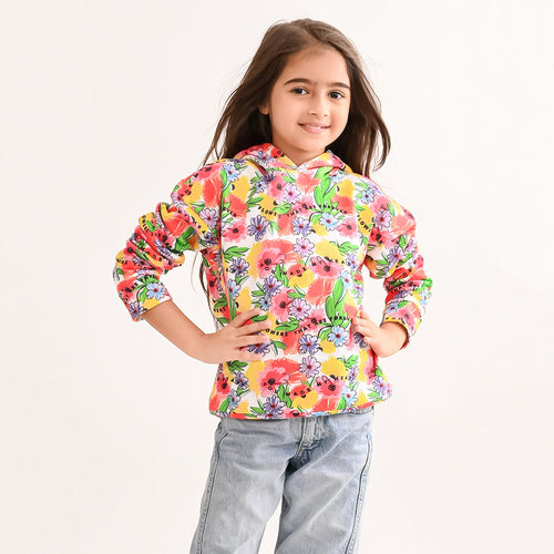 Girls Sweatshirt White Multi