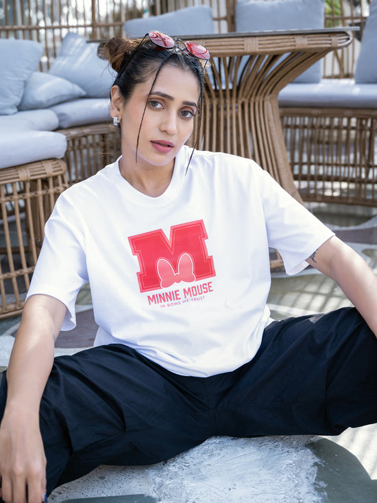 Women Mini Oversize Front Print Tshirt BON12114