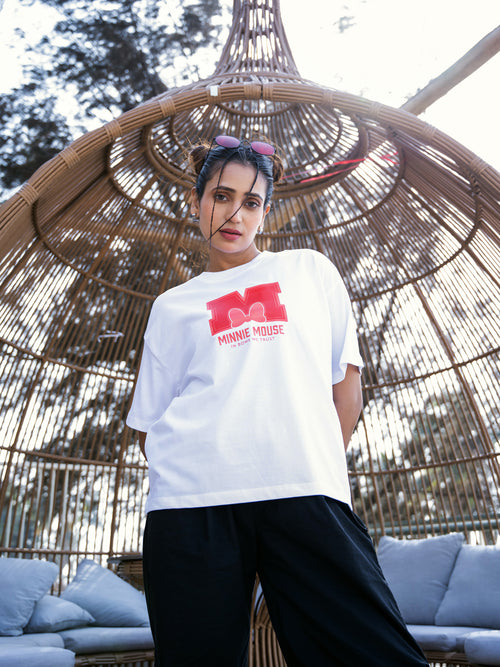 Women Mini Oversize Front Print Tshirt BON12114