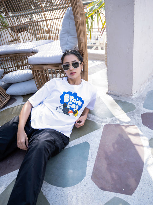 Women Mini Oversize Front Print Tshirt BON12115