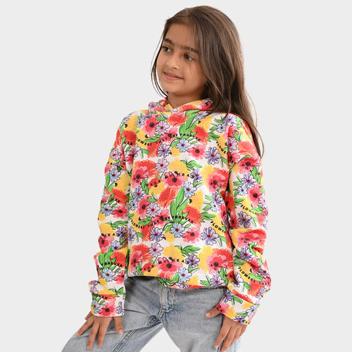Girls Sweatshirt White Multi
