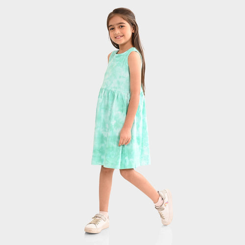 Girls Tie & Dye Cotton Dress