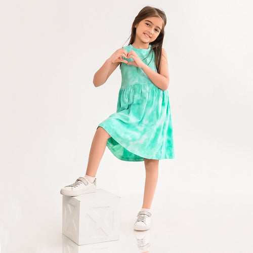 Girls Tie & Dye Cotton Dress