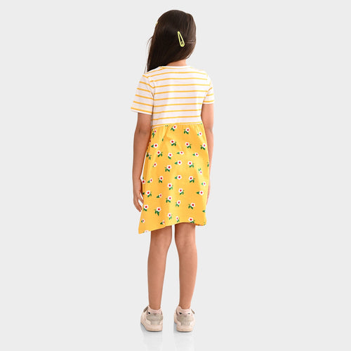 Girls Yellow cotton Dress