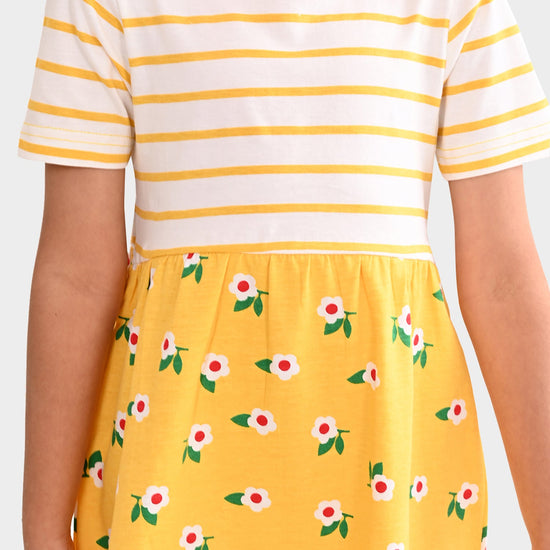 Girls Yellow cotton Dress
