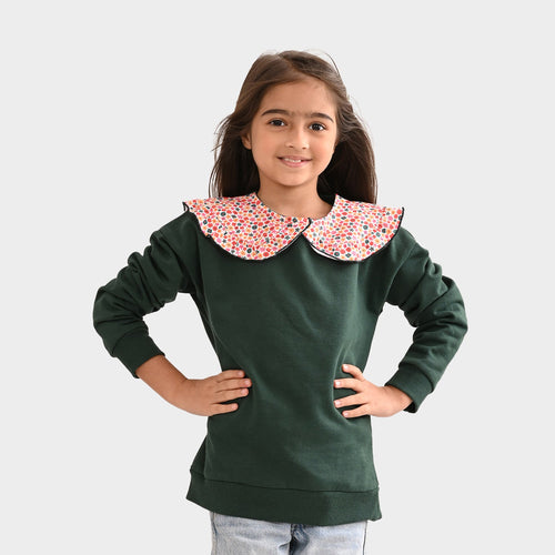 Girls Sweatshirt Spread collar