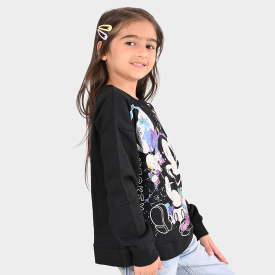 Girls Sweatshirt Black printed