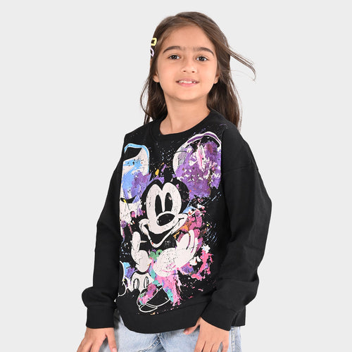 Girls Sweatshirt Black printed