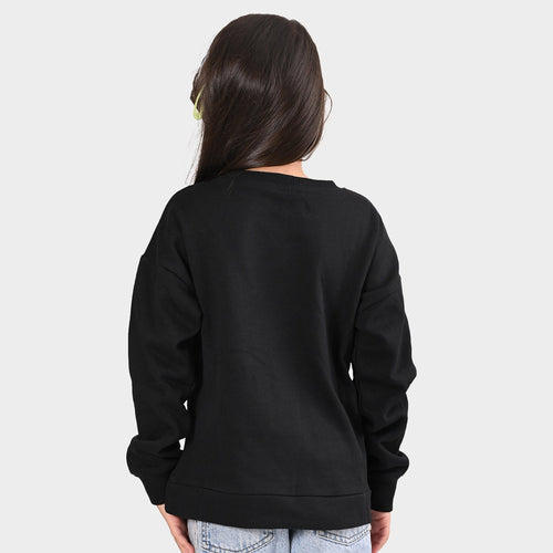 Girls Sweatshirt Black printed