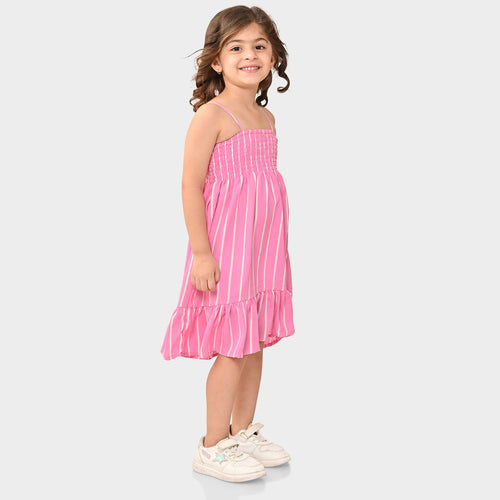 Girls Pink Sleeveless Dress