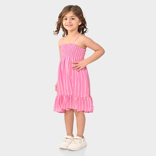 Girls Pink Sleeveless Dress