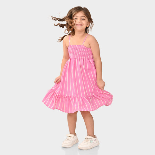 Girls Pink Sleeveless Dress