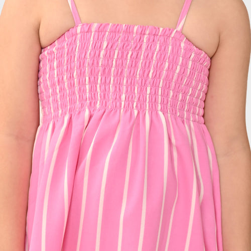Girls Pink Sleeveless Dress