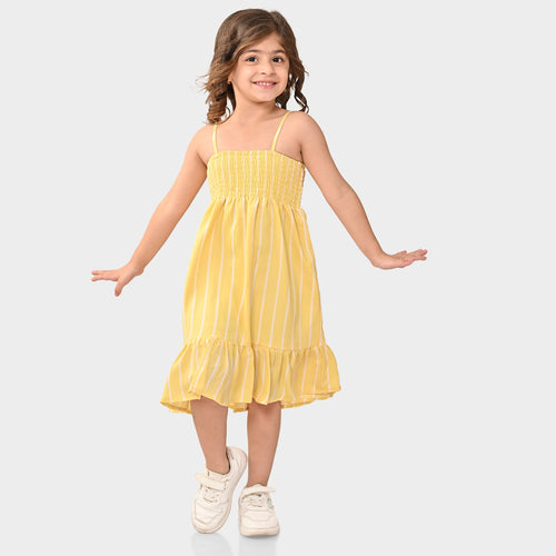 Girls Yellow Sleeveless Dress