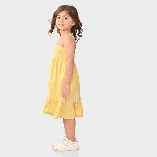 Girls Yellow Sleeveless Dress