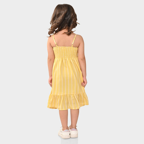 Girls Yellow Sleeveless Dress