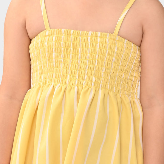 Girls Yellow Sleeveless Dress