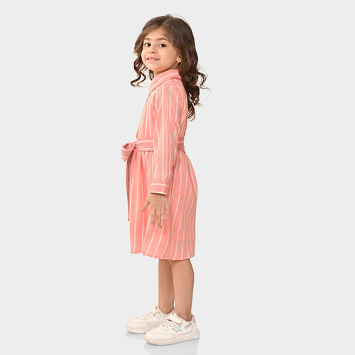 Girls Peach Shirt Dress