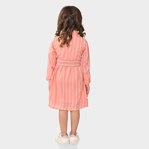 Girls Peach Shirt Dress