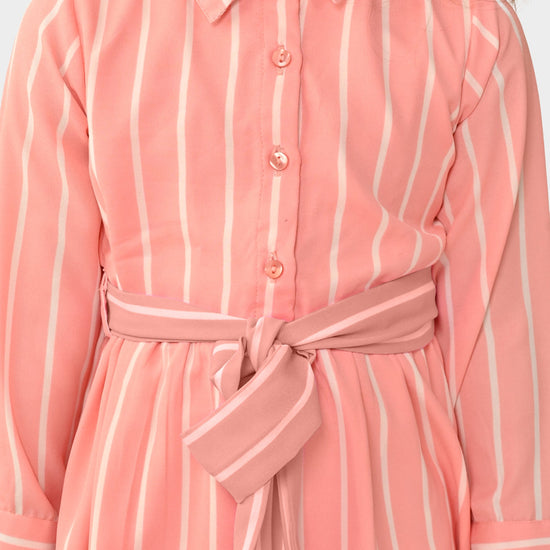 Girls Peach Shirt Dress