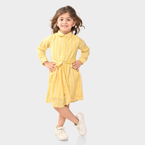 Girls Yellow Shirt Dress