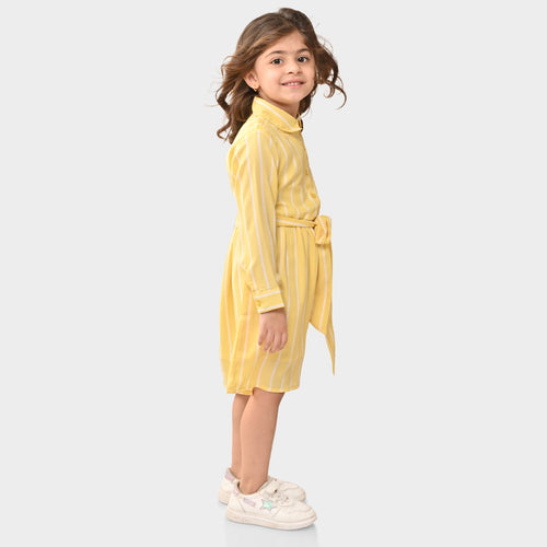 Girls Yellow Shirt Dress
