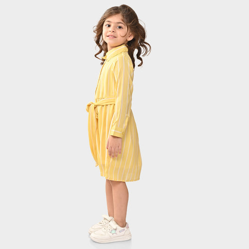 Girls Yellow Shirt Dress