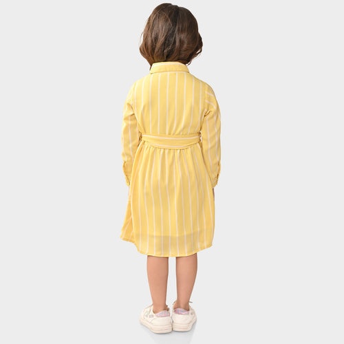 Girls Yellow Shirt Dress