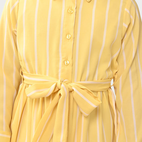 Girls Yellow Shirt Dress