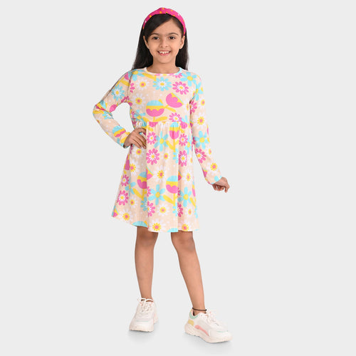Girls Cotton Full Sleeves Dress