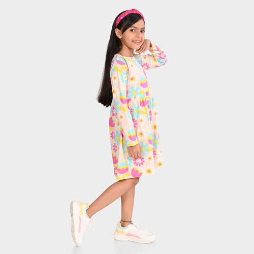 Girls Cotton Full Sleeves Dress