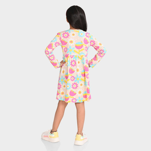 Girls Cotton Full Sleeves Dress